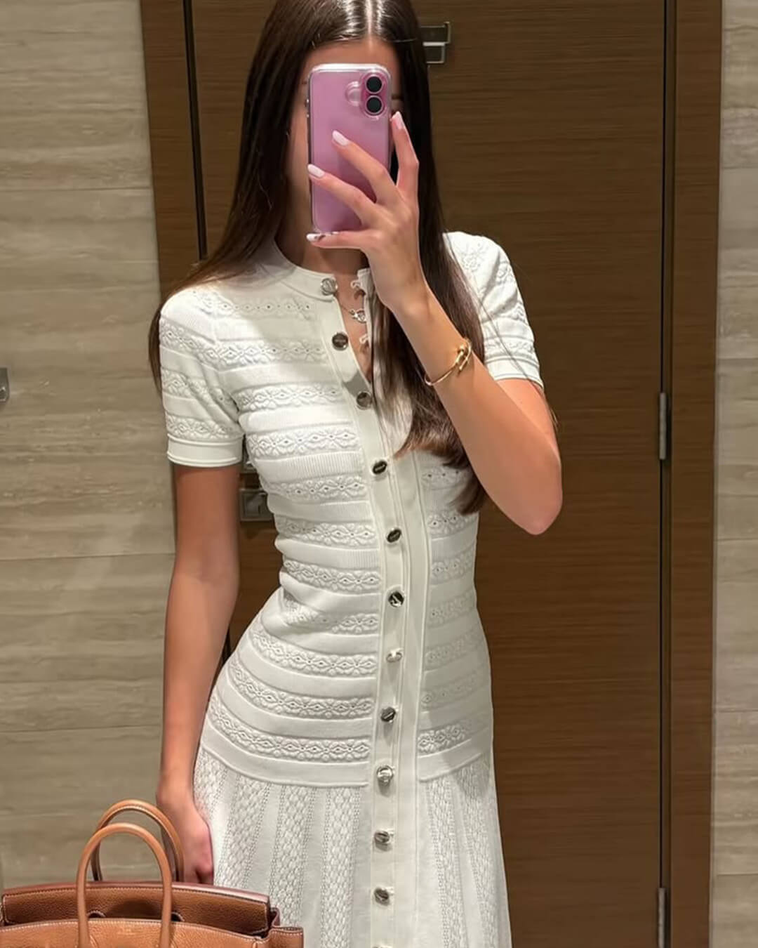 Angie - Women's Midi Dress in Ribbed Knit - photo 2