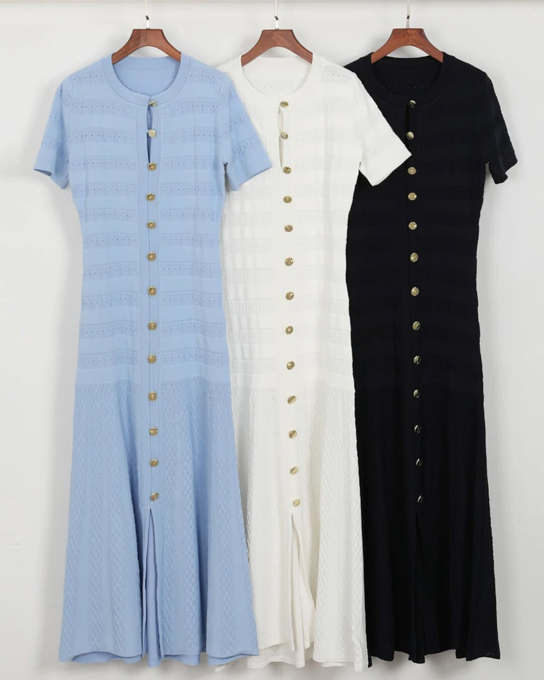 Angie - Women's Midi Dress in Ribbed Knit - photo 9