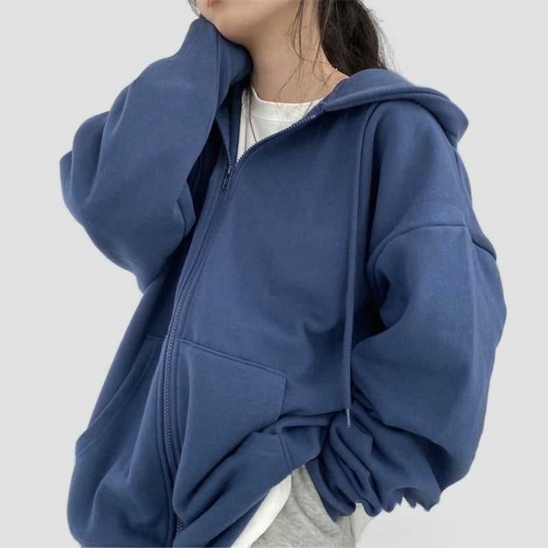 Annabel - Women's Relaxed Hoodie with Zip Front - photo 10