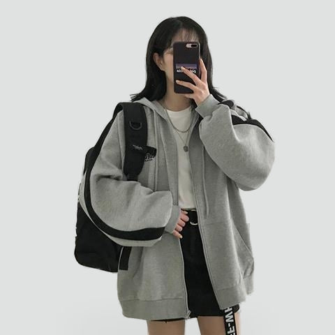 Annabel - Women's Relaxed Hoodie with Zip Front - photo 11