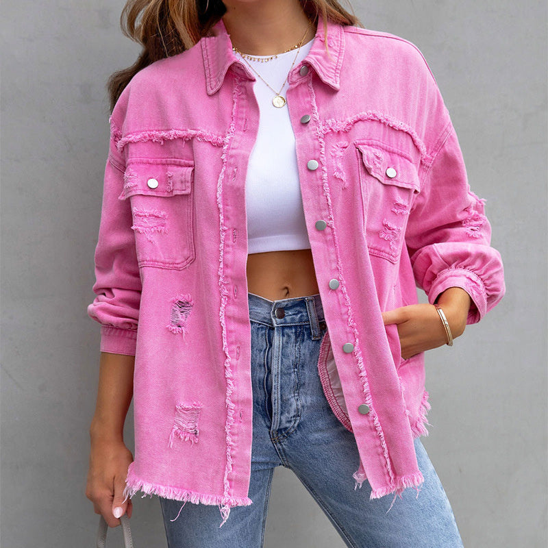 Annie - Women's Denim Jacket with Button Front - photo 1