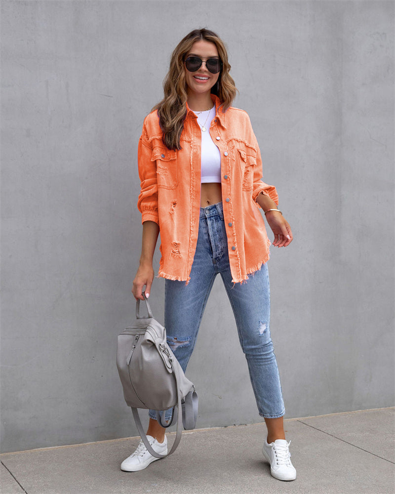 Annie - Women's Denim Jacket with Button Front - photo 10