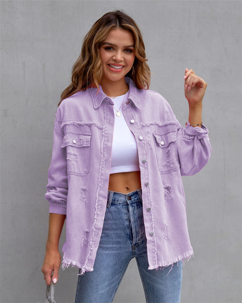 Annie - Women's Denim Jacket with Button Front - photo 11