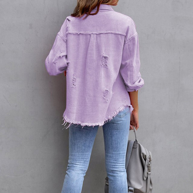 Annie - Women's Denim Jacket with Button Front - photo 12