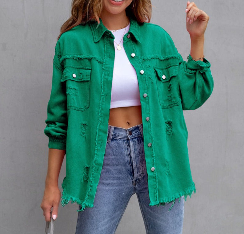Annie - Women's Denim Jacket with Button Front - photo 6