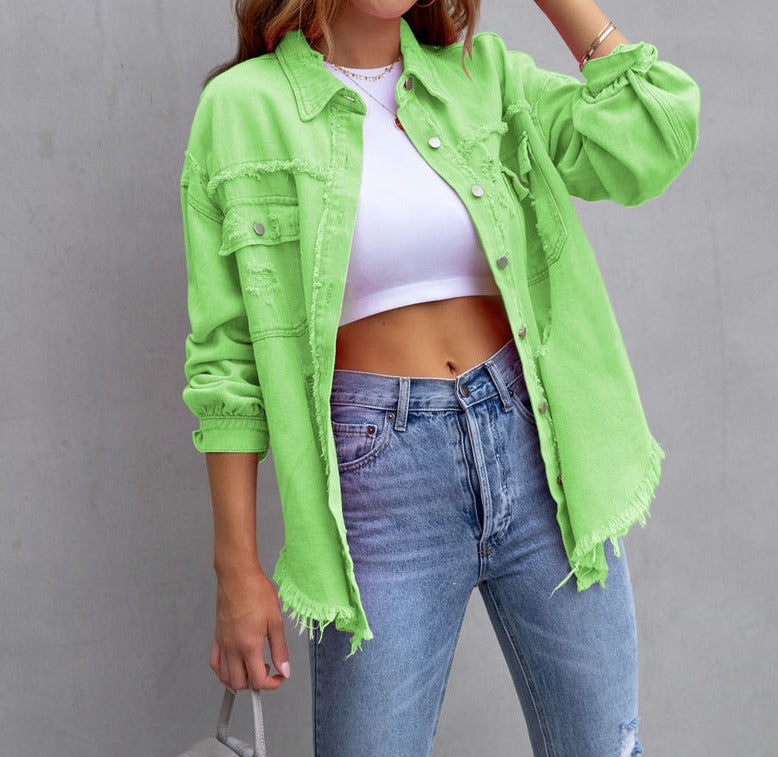Annie - Women's Denim Jacket with Button Front - photo 7