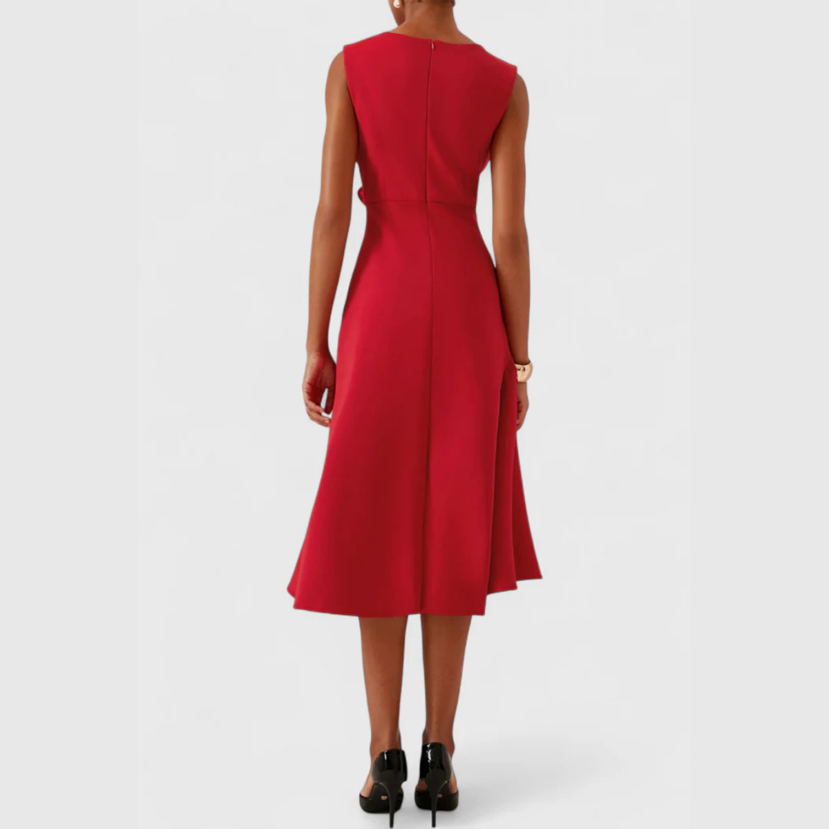 Elaine - Women's Flowing Midi Dress with No Sleeves