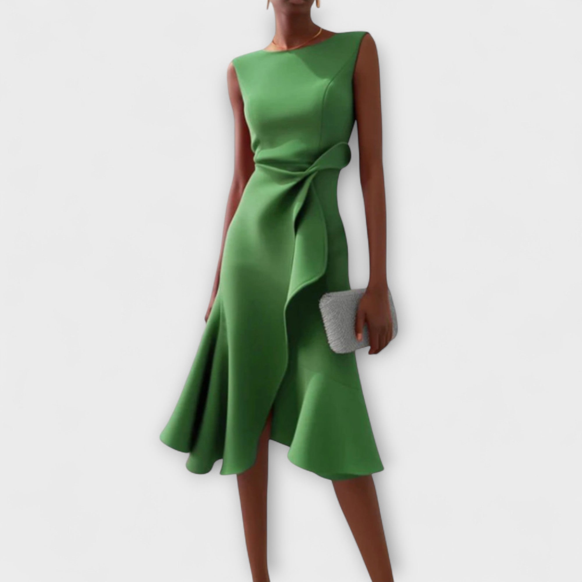 Elaine - Women's Flowing Midi Dress with No Sleeves