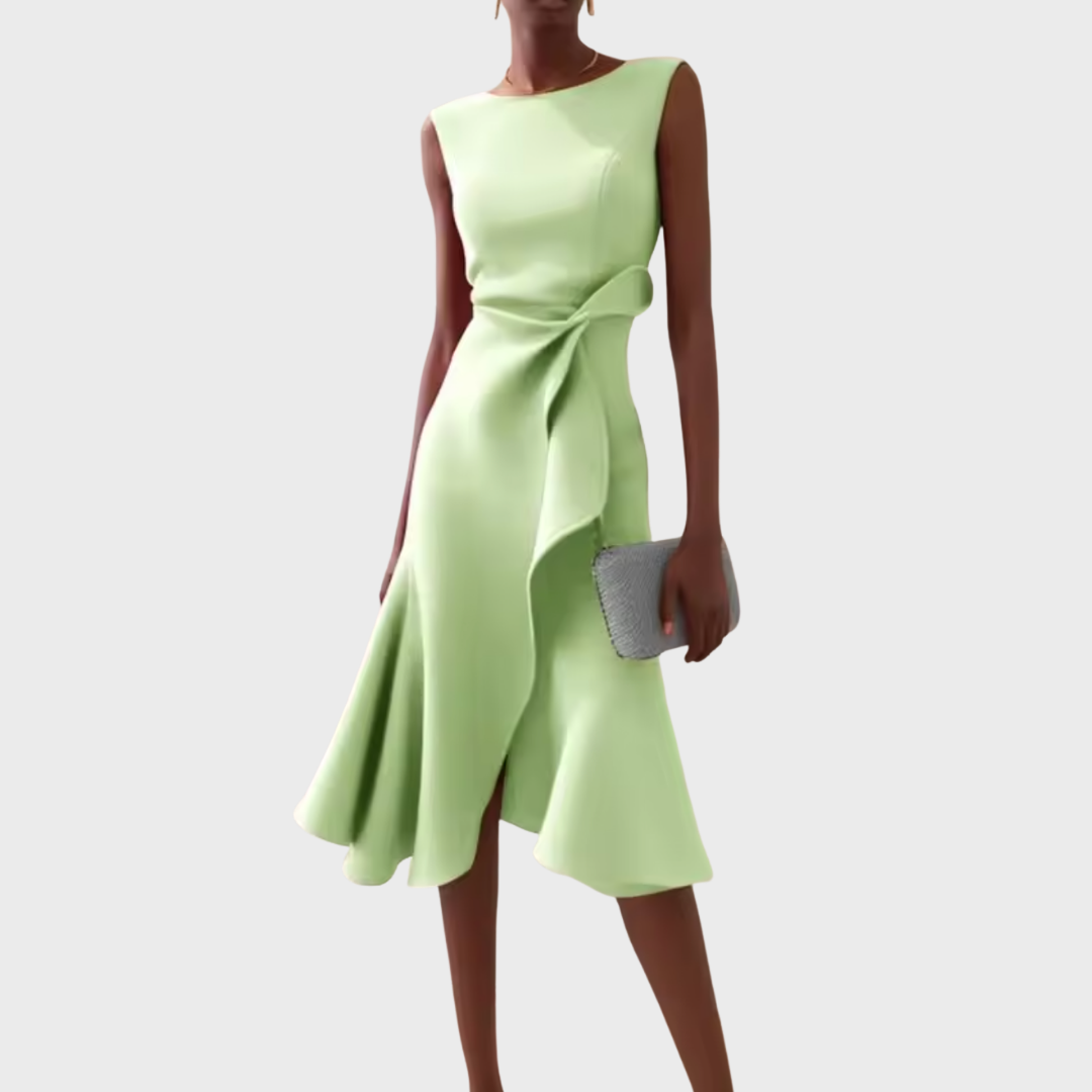 Elaine - Women's Flowing Midi Dress with No Sleeves