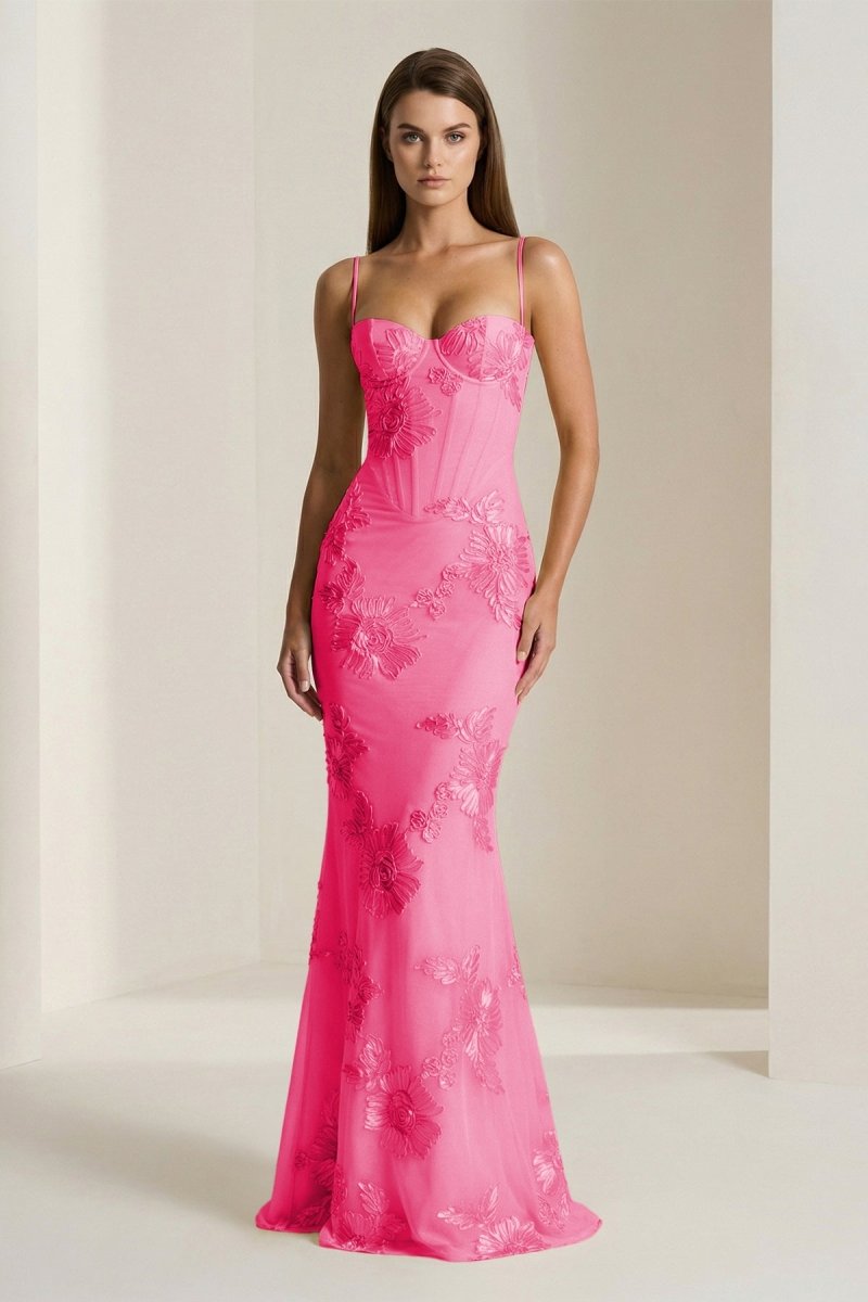 Flora - Women's Floral Embroidery Prom Dress