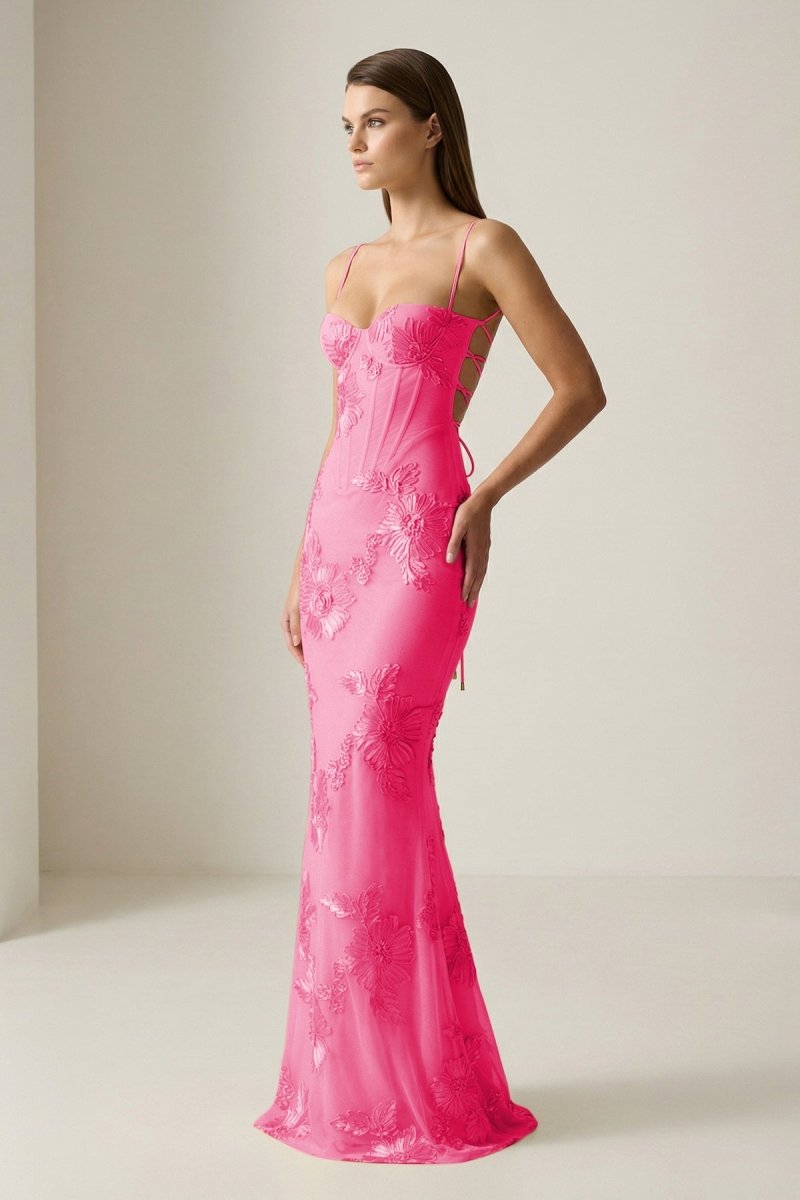 Flora - Women's Floral Embroidery Prom Dress