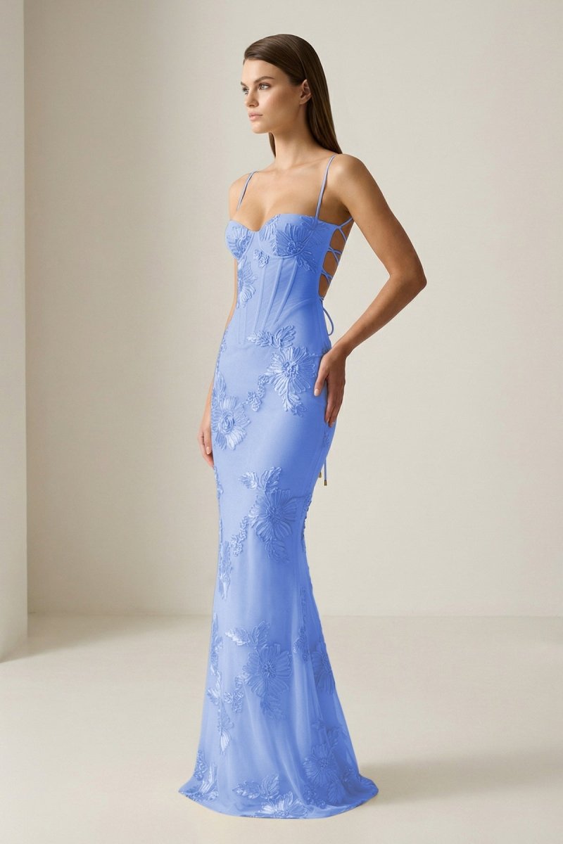 Flora - Women's Floral Embroidery Prom Dress