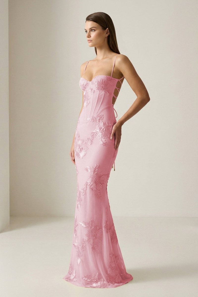 Flora - Women's Floral Embroidery Prom Dress