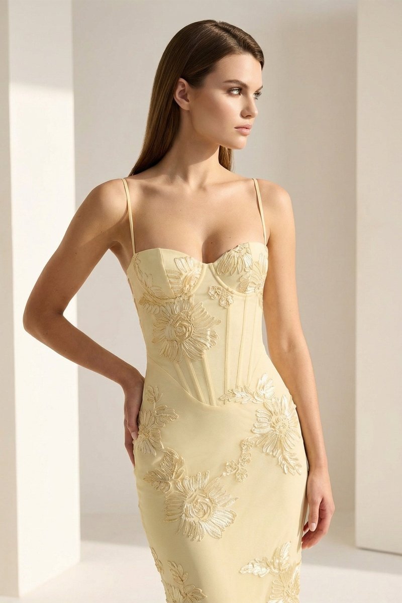 Flora - Women's Floral Embroidery Prom Dress
