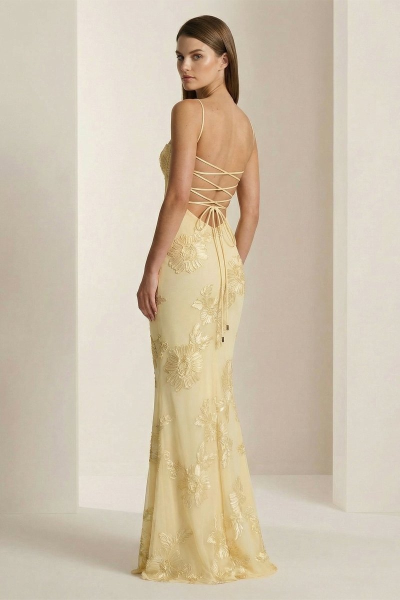 Flora - Women's Floral Embroidery Prom Dress
