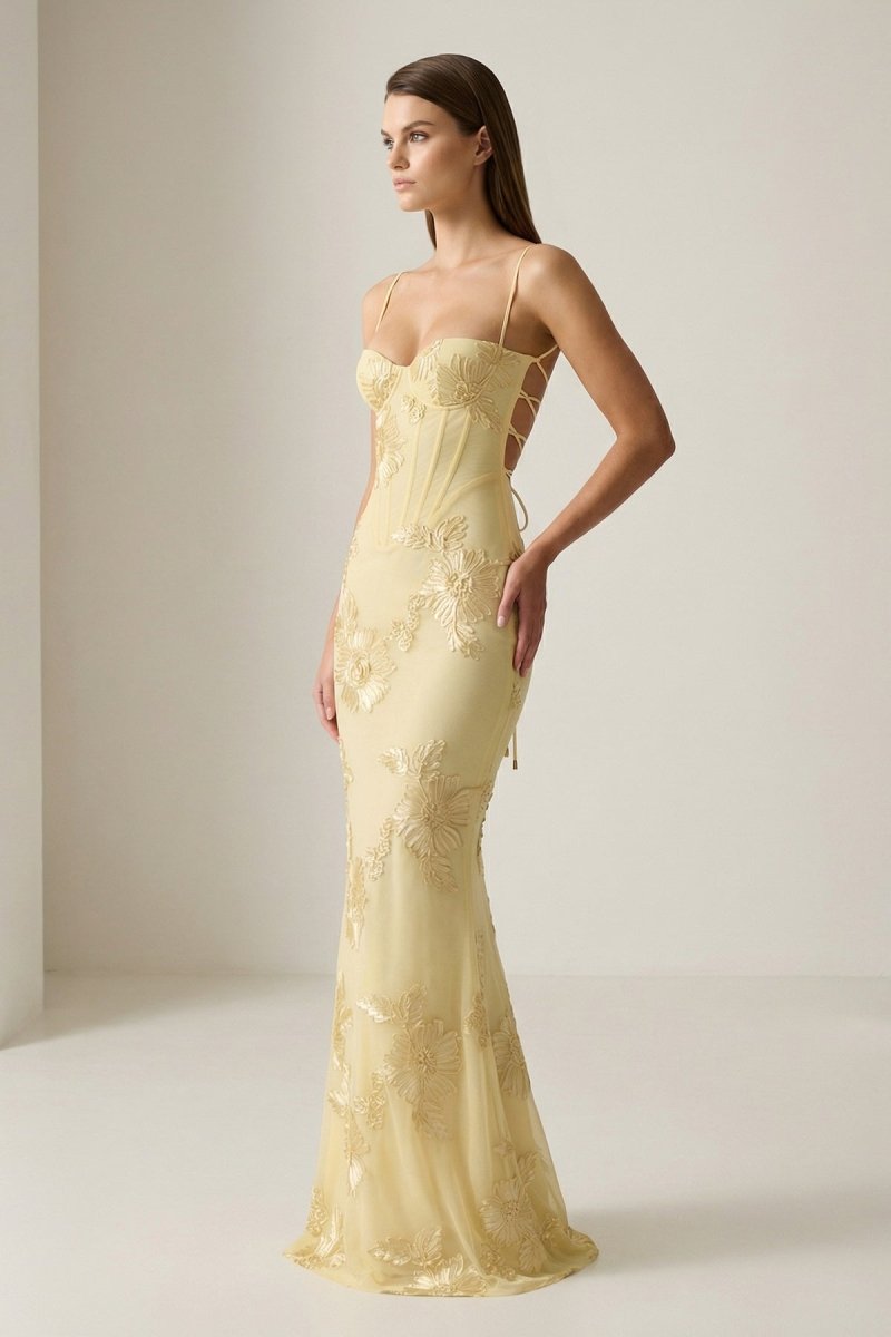 Flora - Women's Floral Embroidery Prom Dress