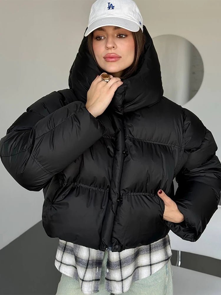 Arla - Women's Cropped Puffer Jacket with Hood - photo 2
