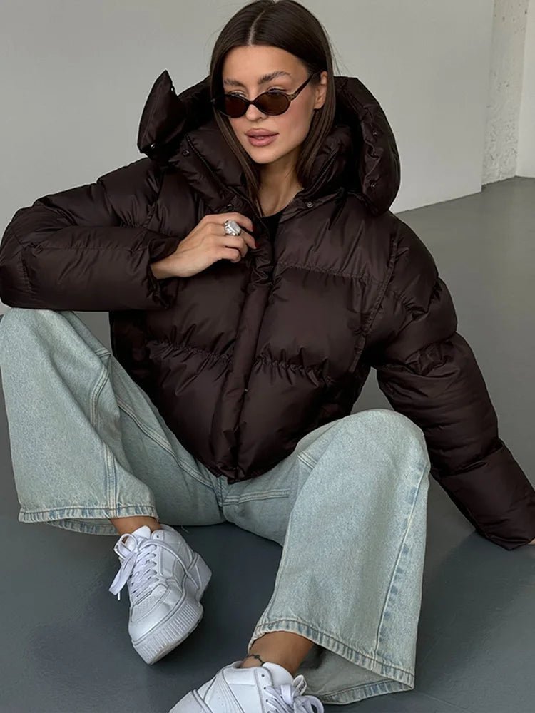 Arla - Women's Cropped Puffer Jacket with Hood - photo 5