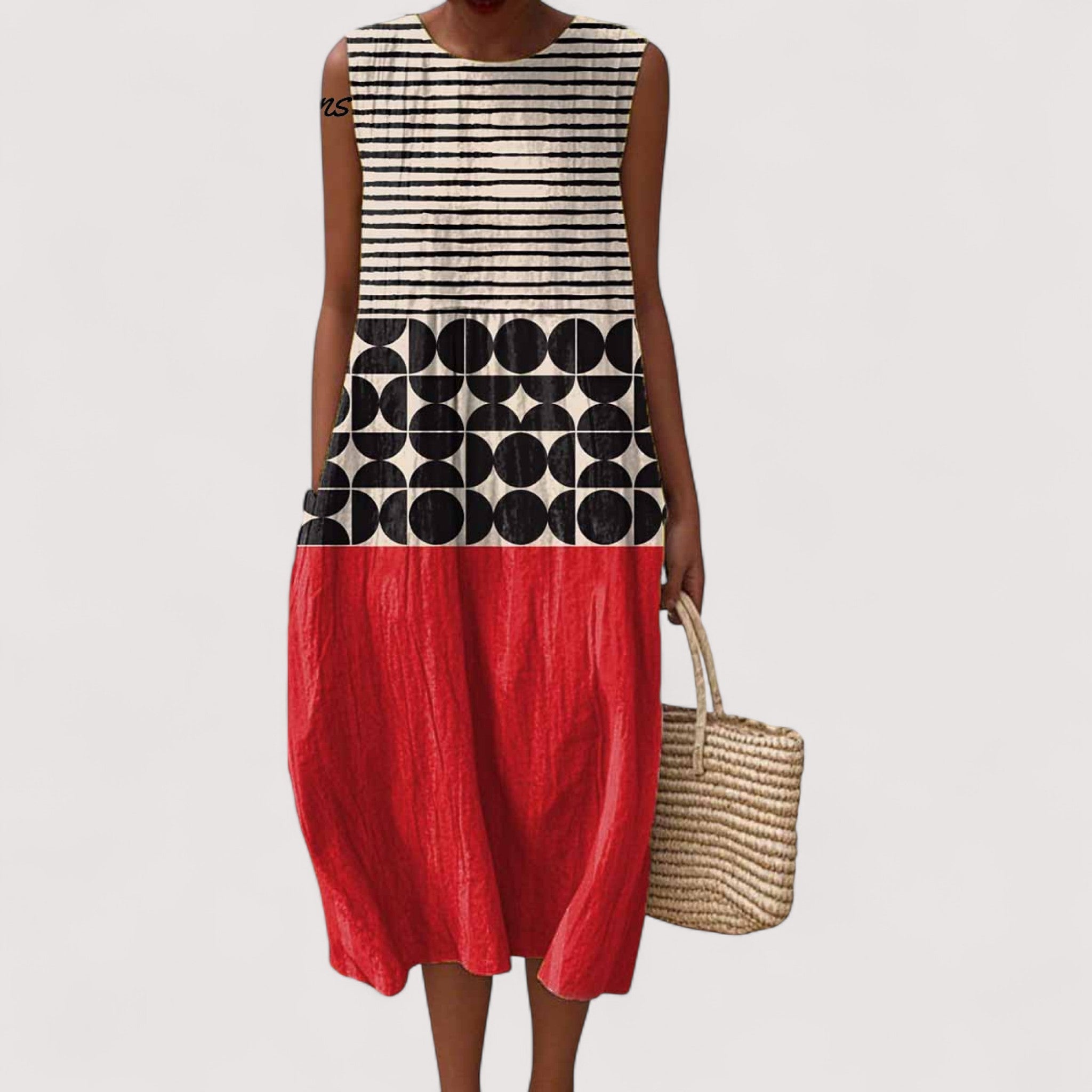 Erin - Women's Colour Block Midi Dress