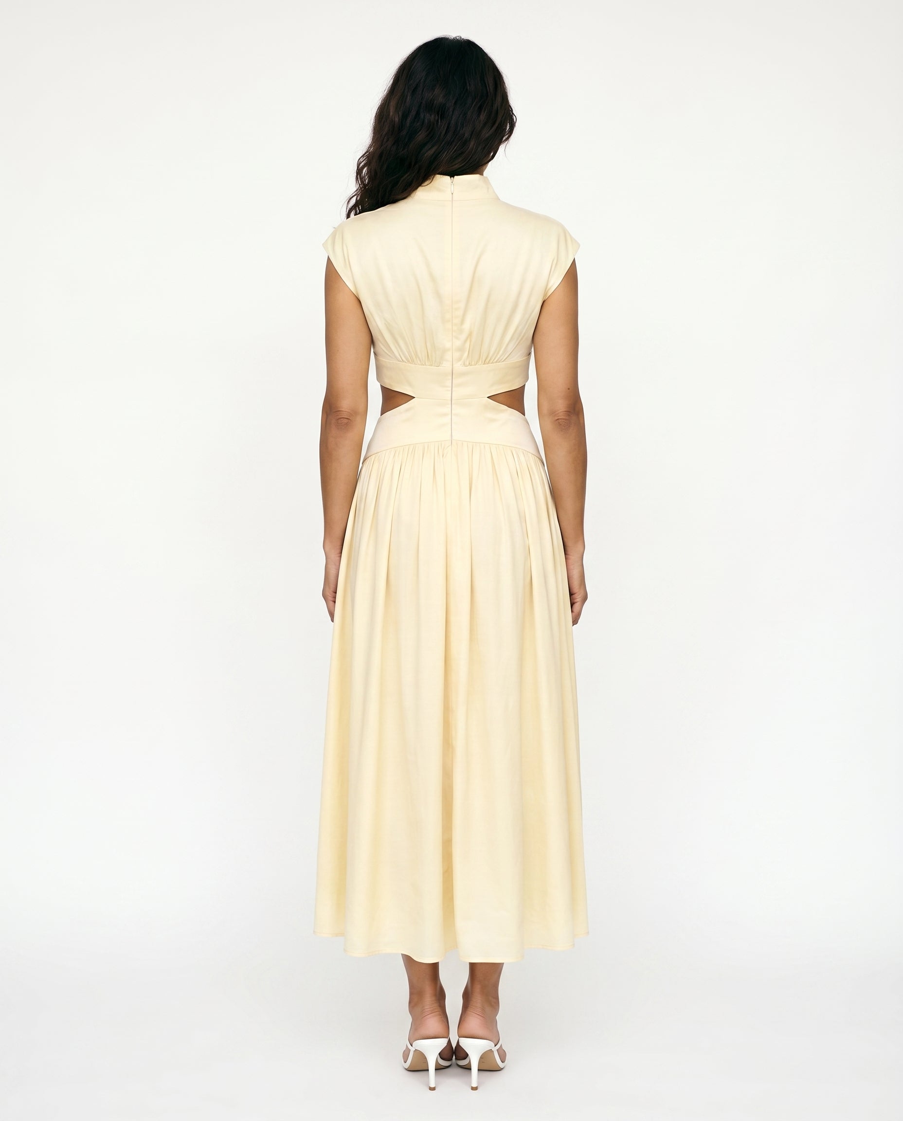 Ella - Cutout Waist High Neck Maxi Dress