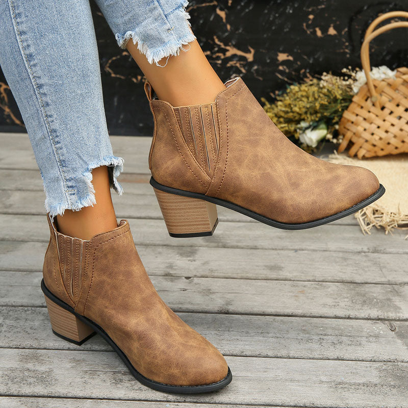 Beatrix - Women's Chelsea Boots with Stacked Heel - photo 6