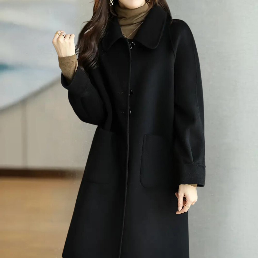 Bernice - Women's Buttoned Wool-Look Coat - photo 6