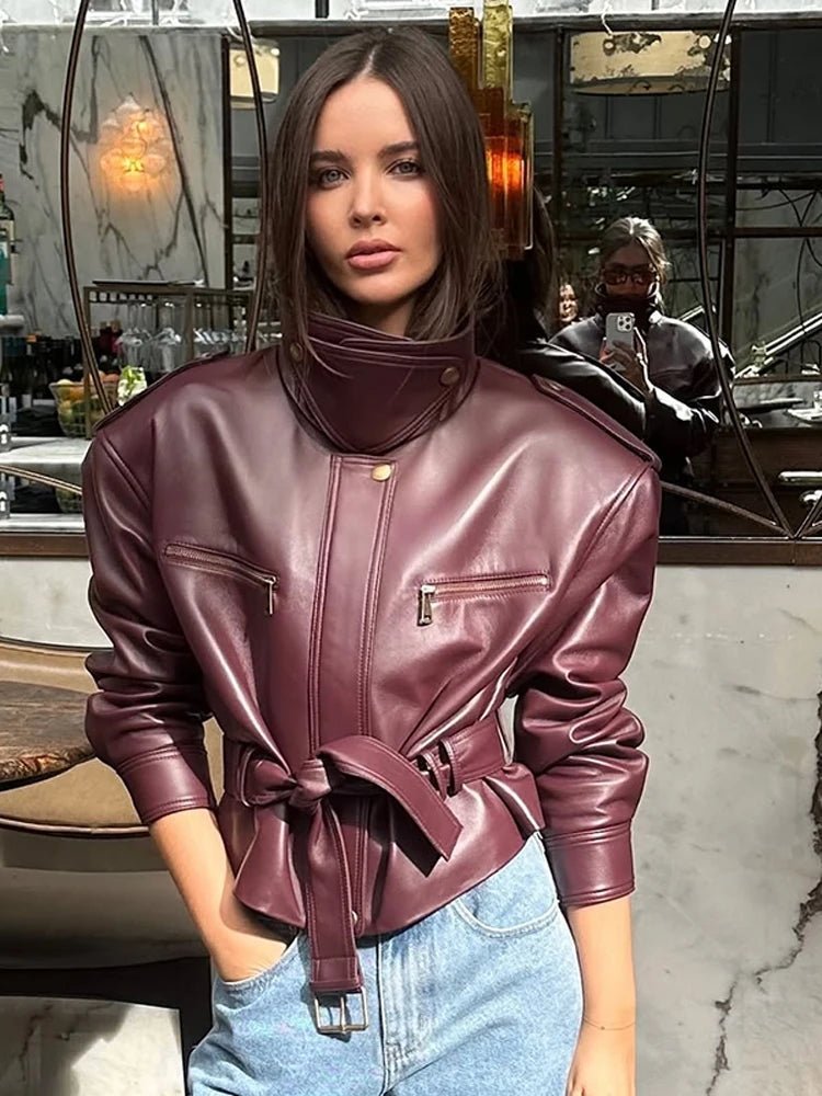 Bess-Anne - Women's Relaxed Biker Jacket with Zip Front - photo 4