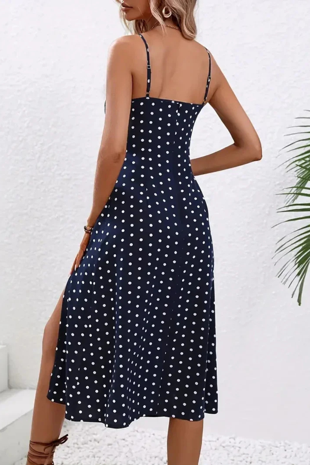 Gladys - Women's Floral Midi Dress with No Sleeves