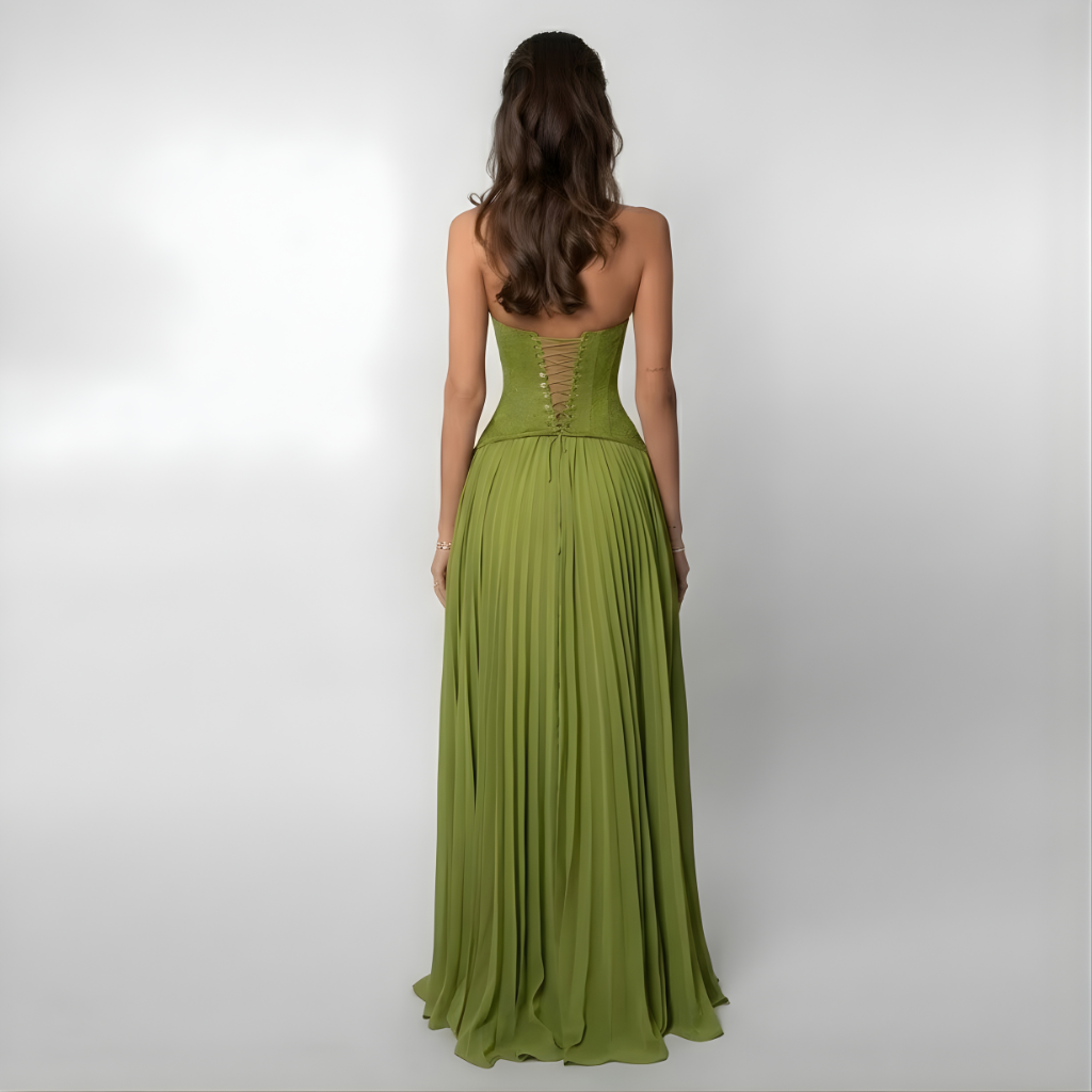 Brienne - Women's Flowing Maxi Dress with Pleats - photo 4