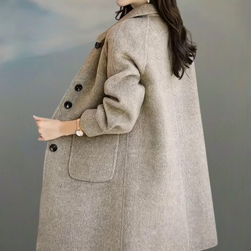 Britt - Women's Buttoned Wool-Look Coat - photo 2