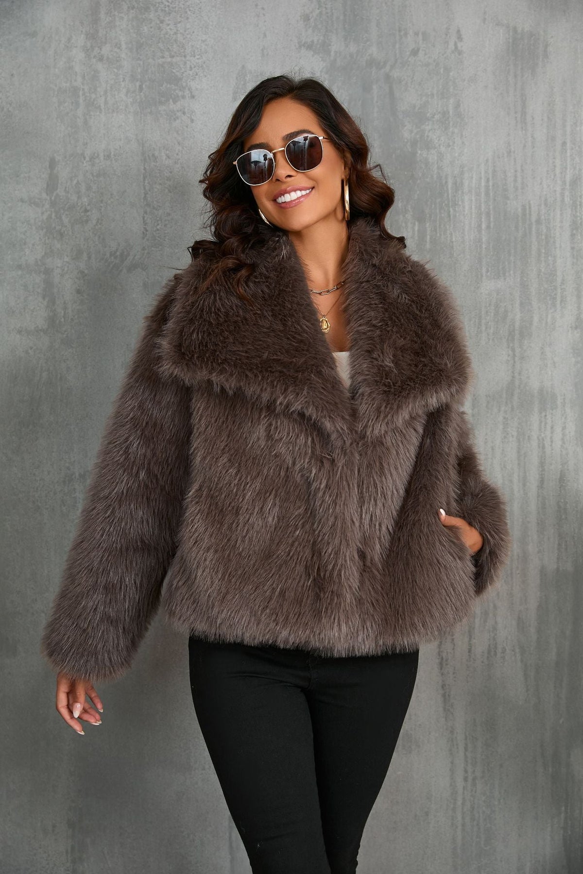 Brookleigh - Women's Relaxed Coat with Collar - photo 3