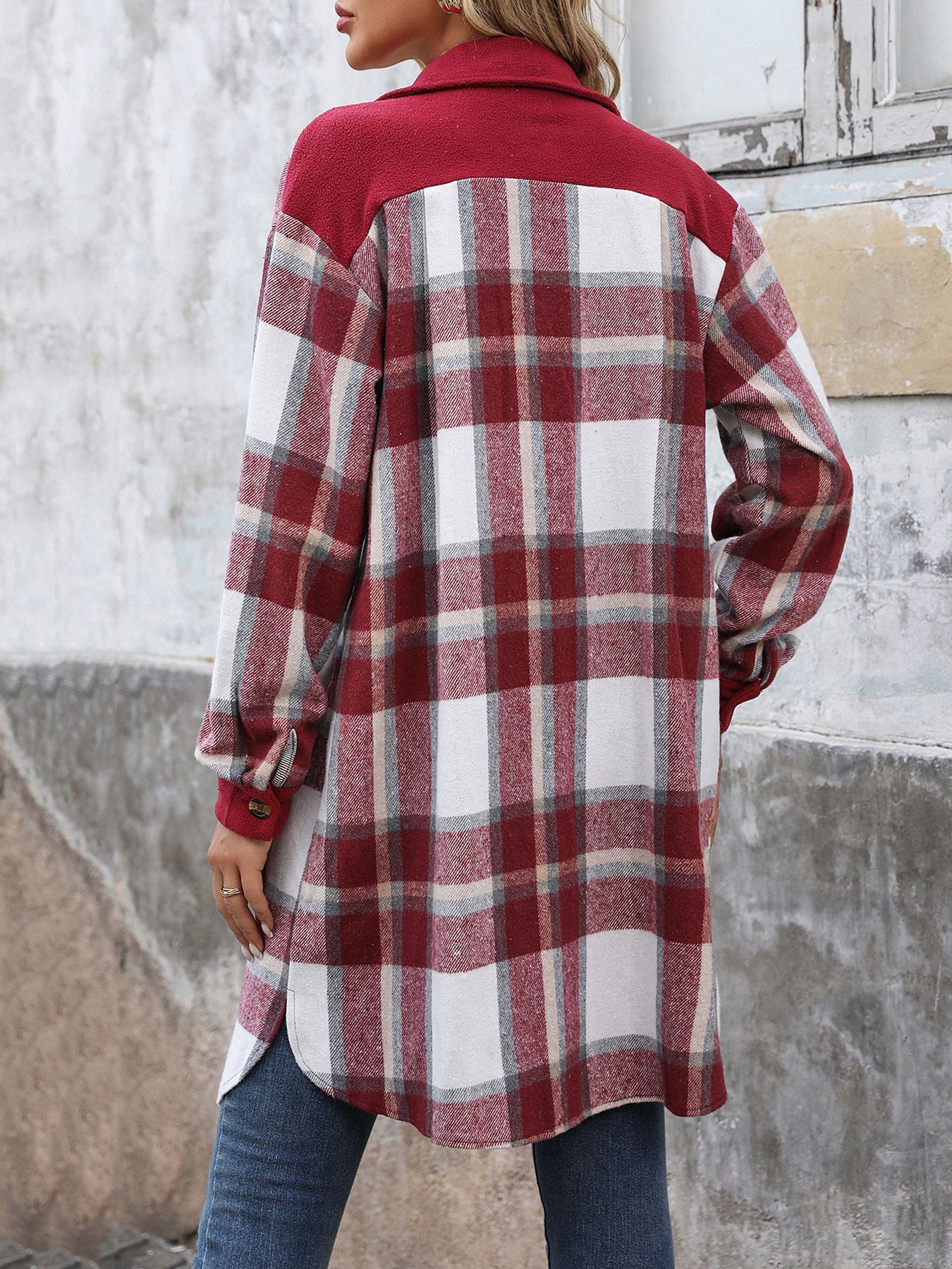 Natasha - Women's Plaid Button-Up Jacket