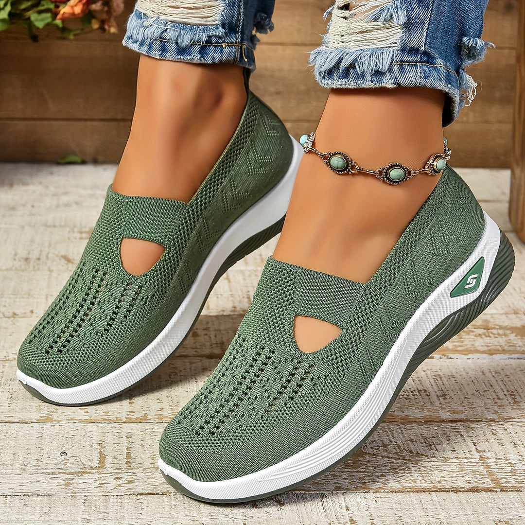 Women's Knit Slip-On Trainers with Cushioned Sole