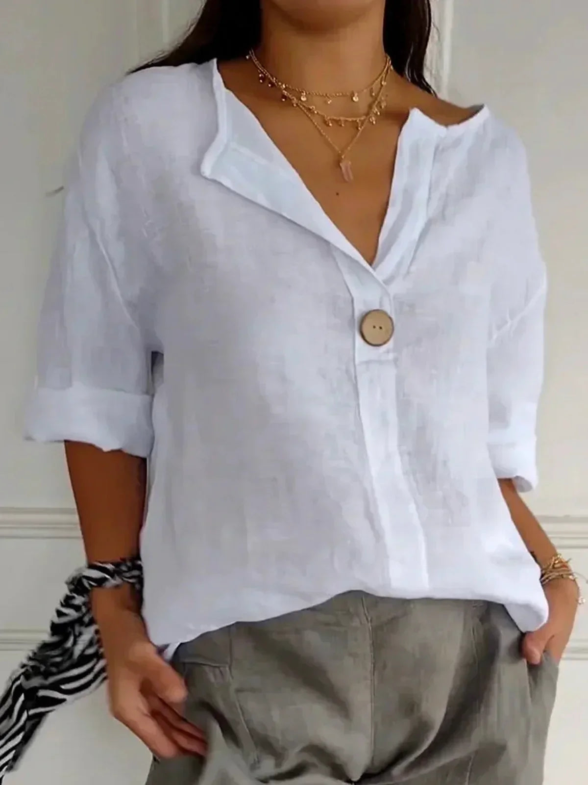 Aveline - Women's V-Neck Blouse (Plus Size Available) - photo 2