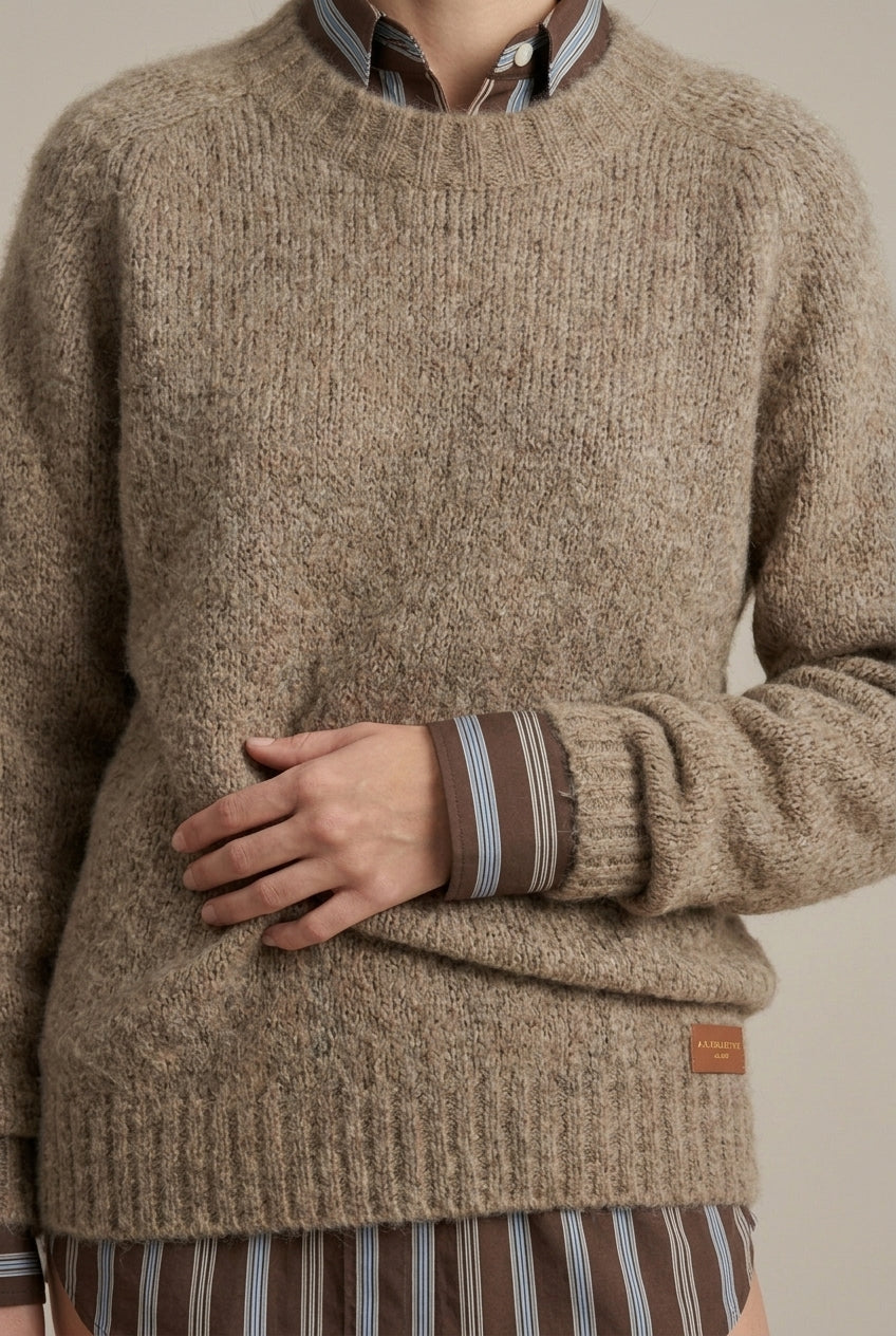Camilla - Women's Relaxed Jumper in Ribbed Knit with V-Neck - photo 3