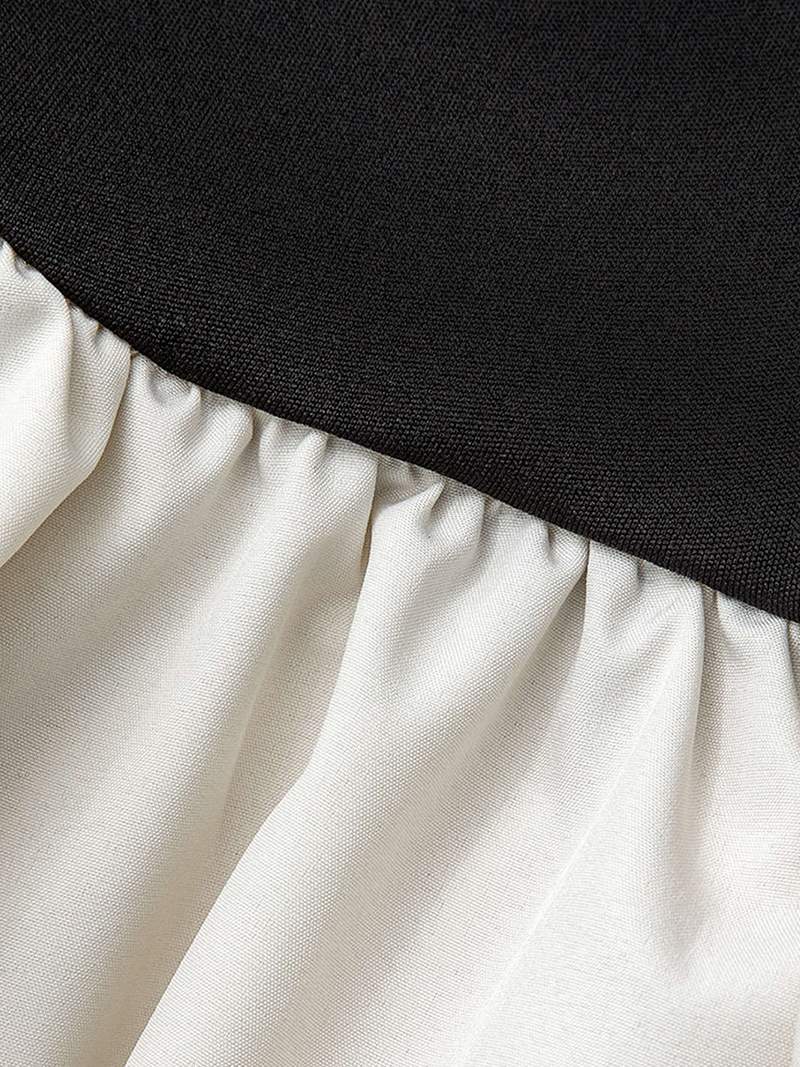 Caraway - Women's Strapless Knitted Mini Dress with Contrast Skirt - photo 3