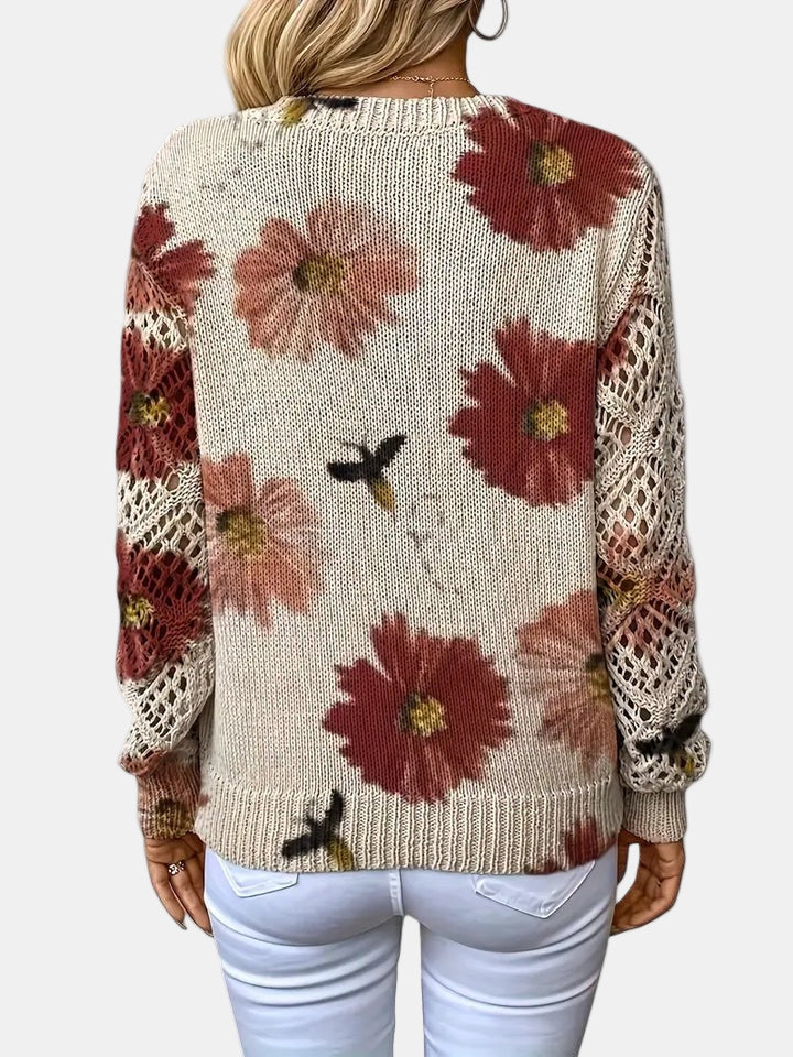 Carys - Women's Jumper in Knit with Floral Print - photo 10