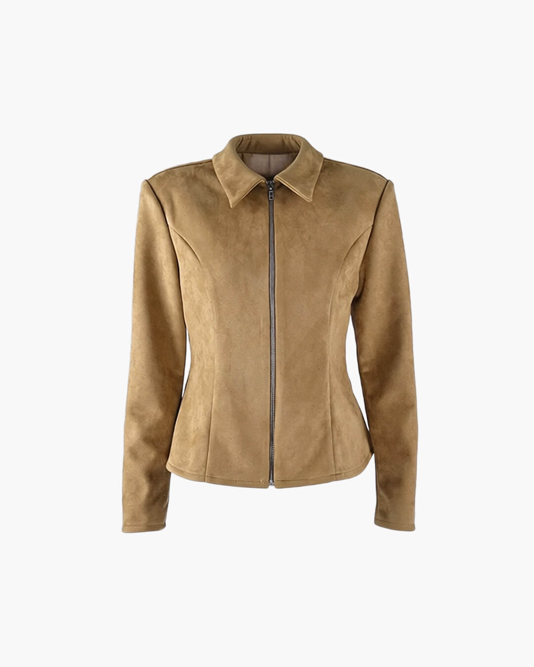 Cassia - Women's Fitted Jacket with Wide Lapel Collar and Zip Front - photo 2