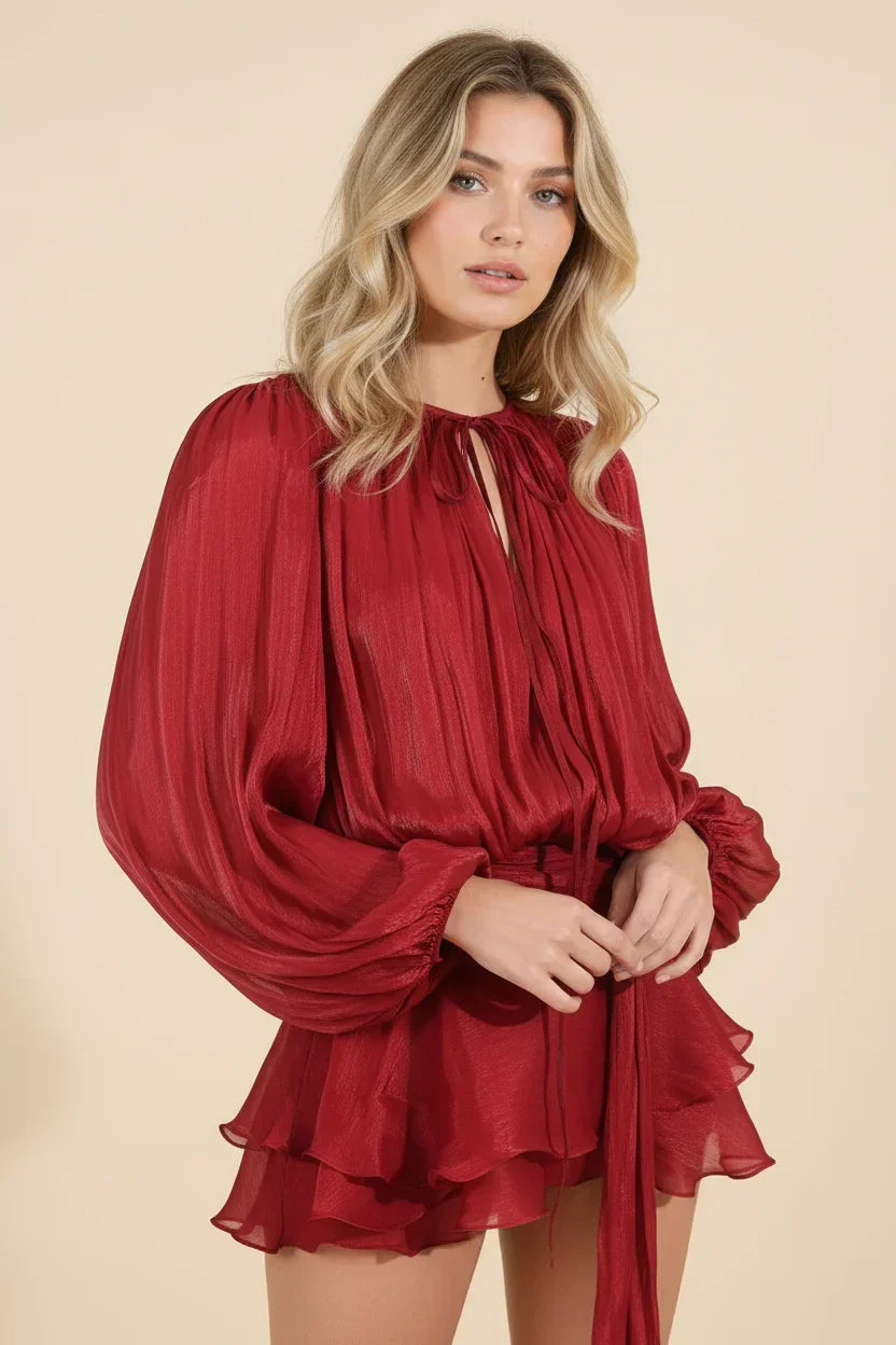 Celeste - Women's Mini Dress with Ruffle Trim - photo 10