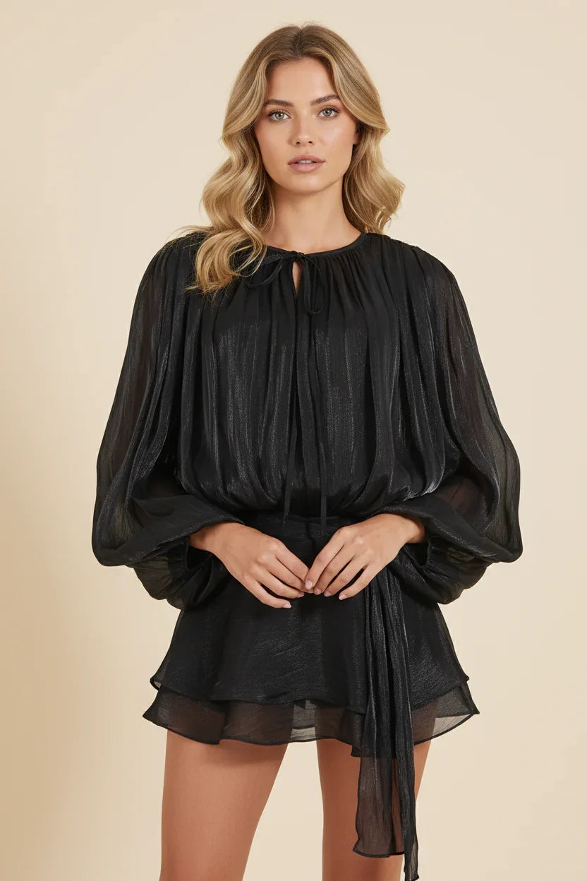 Celeste - Women's Mini Dress with Ruffle Trim - photo 11