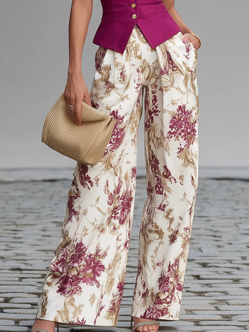 Christine - Women's Fitted Two-Piece Set in Floral Print - photo 4