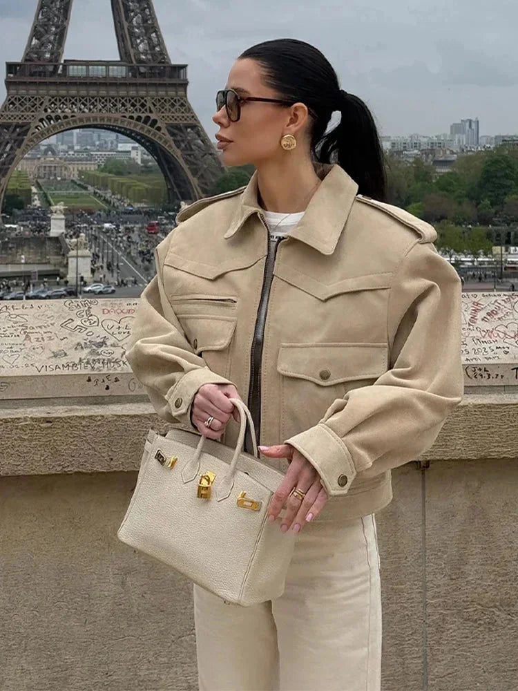 Cindy - Women's Trench Coat with Roll Neck - photo 1