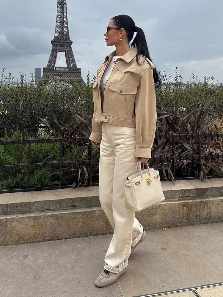 Cindy - Women's Trench Coat with Roll Neck - photo 2