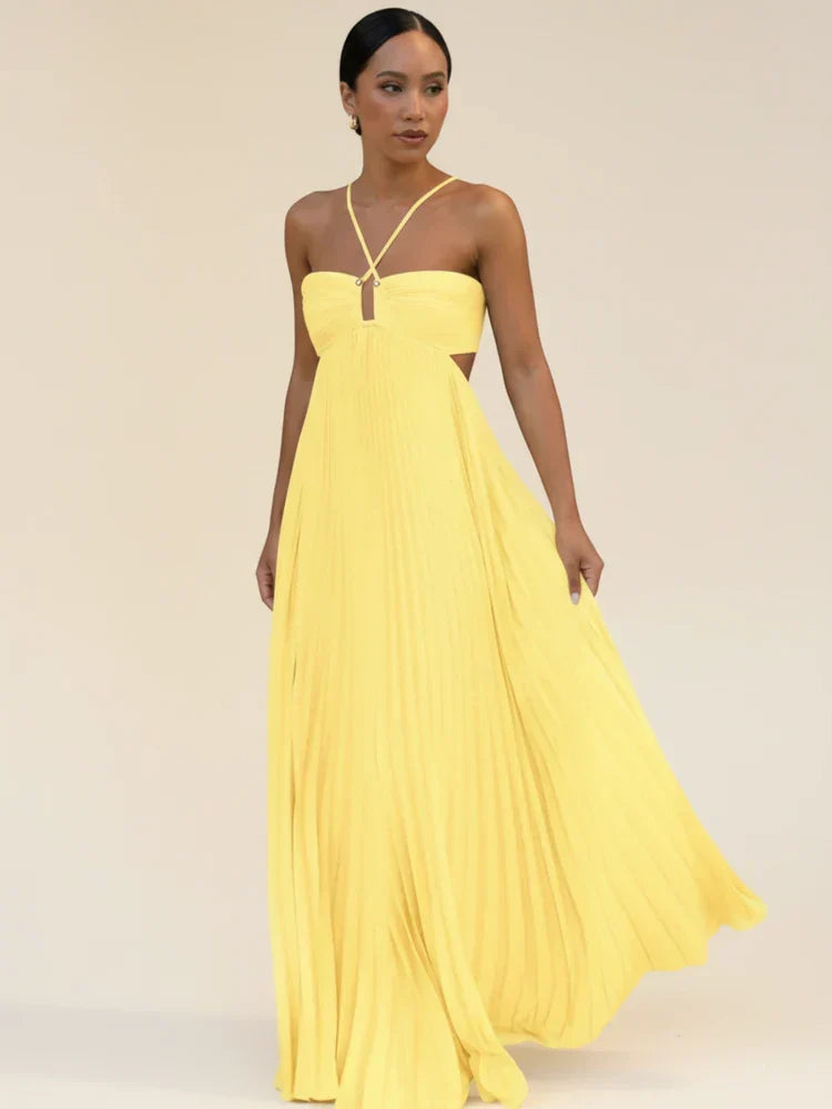 Joyce - Women's Flowing Maxi Dress with No Sleeves