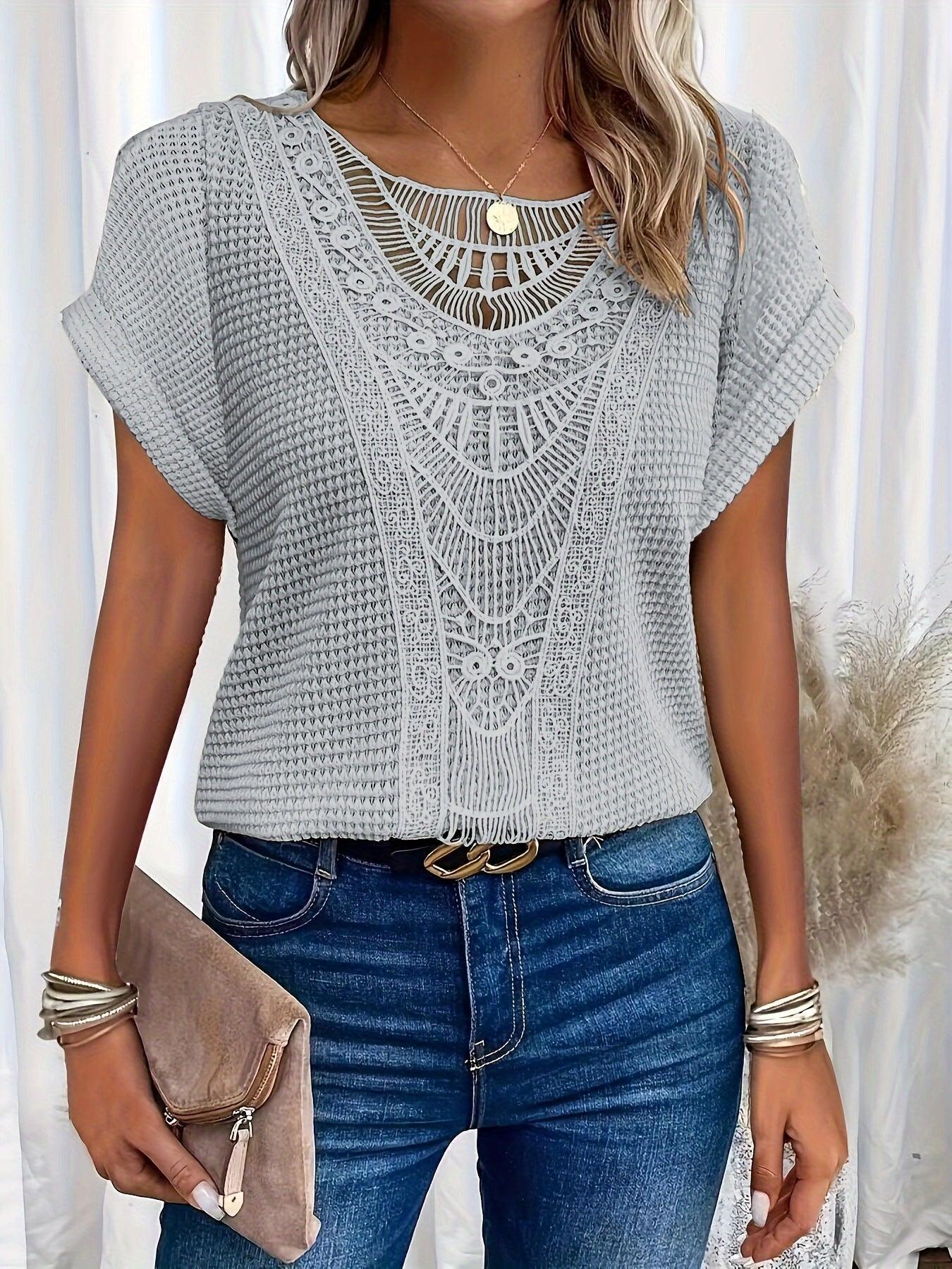 Lexi - Women's Intricate Lace-Detail Top