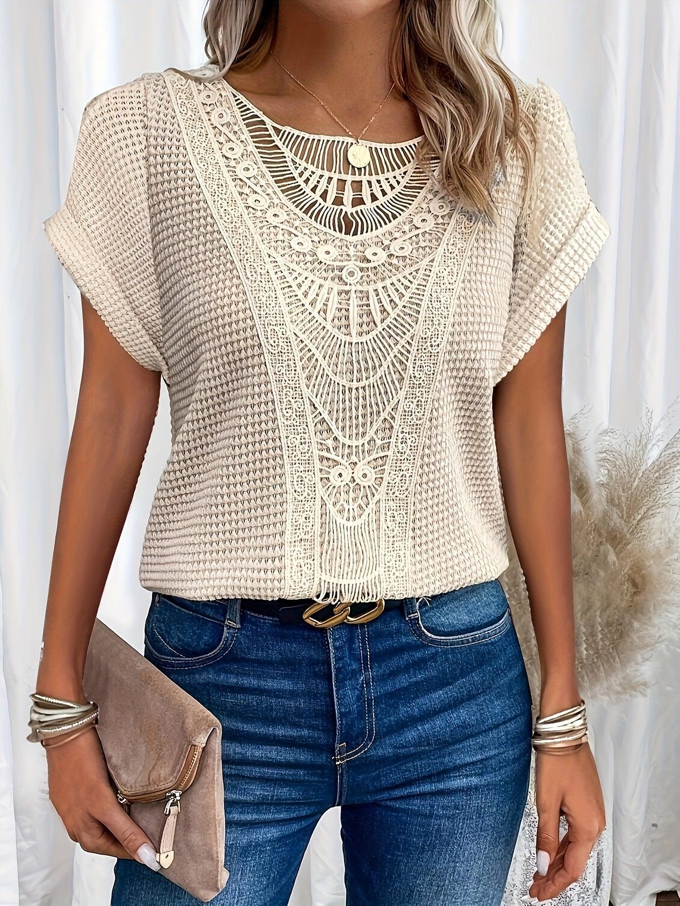 Lexi - Women's Intricate Lace-Detail Top
