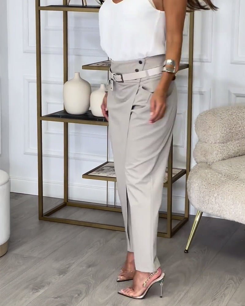 Bree - Women's Patchwork Pants with Belt