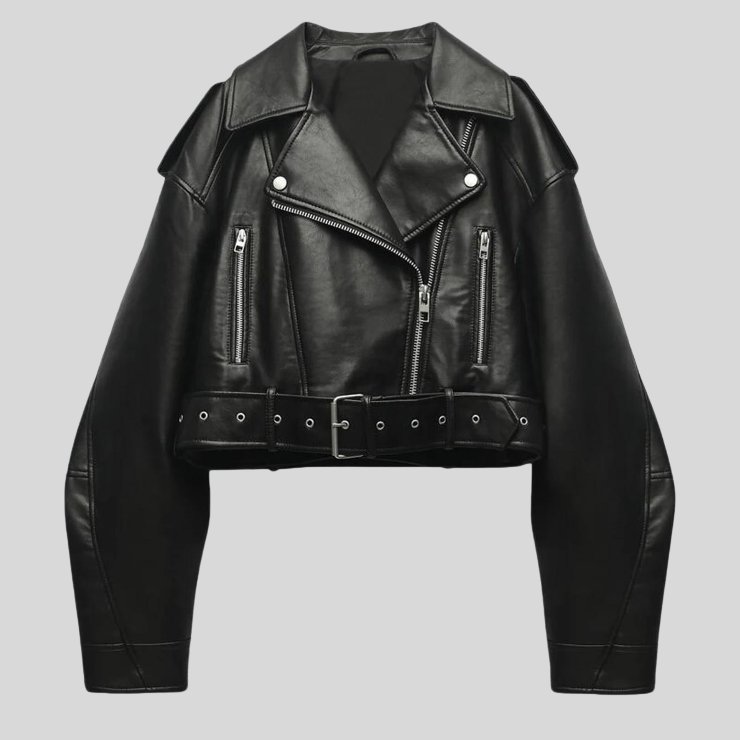 Courtney - Women's Relaxed Biker Jacket with Asymmetric Hem - photo 1