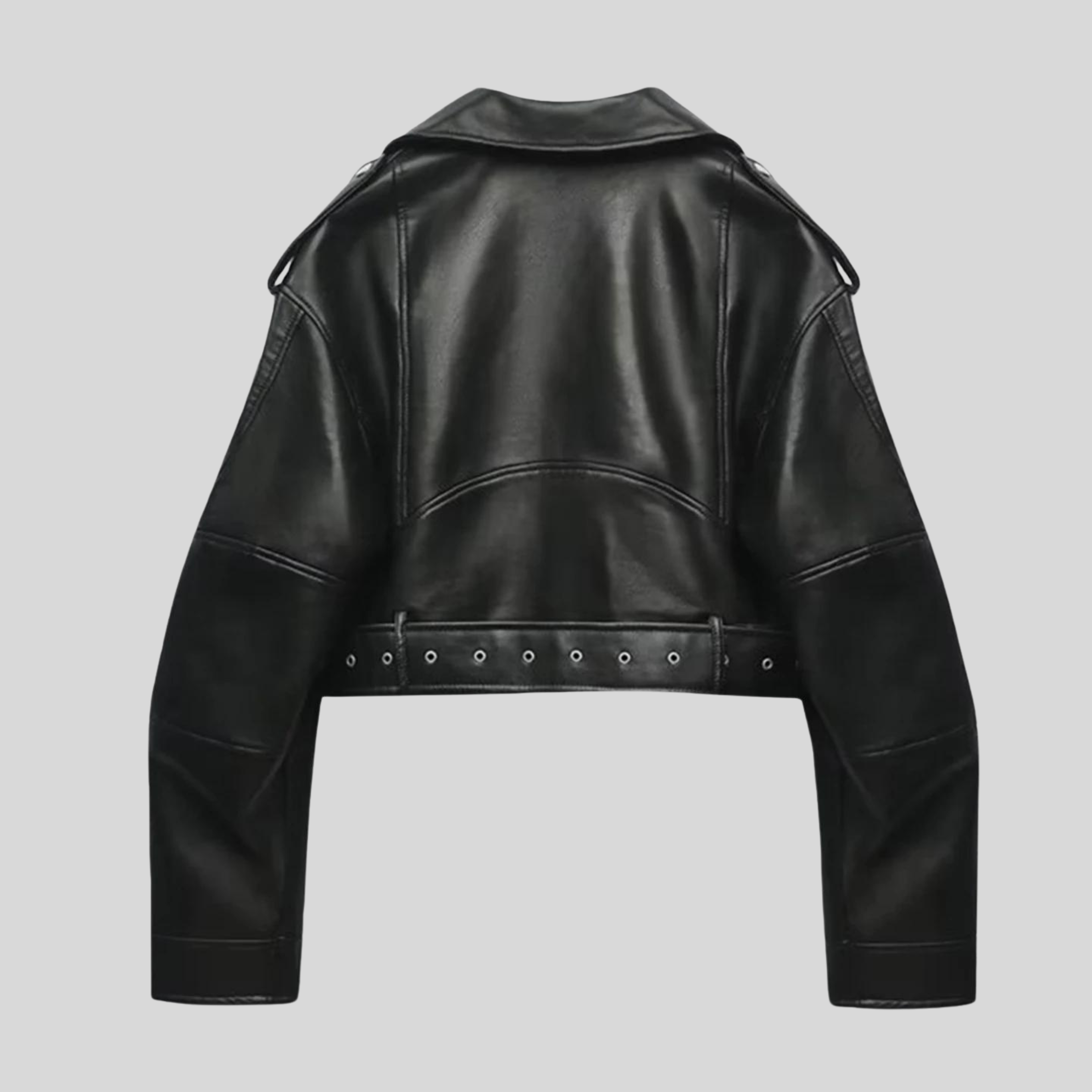 Courtney - Women's Relaxed Biker Jacket with Asymmetric Hem - photo 4