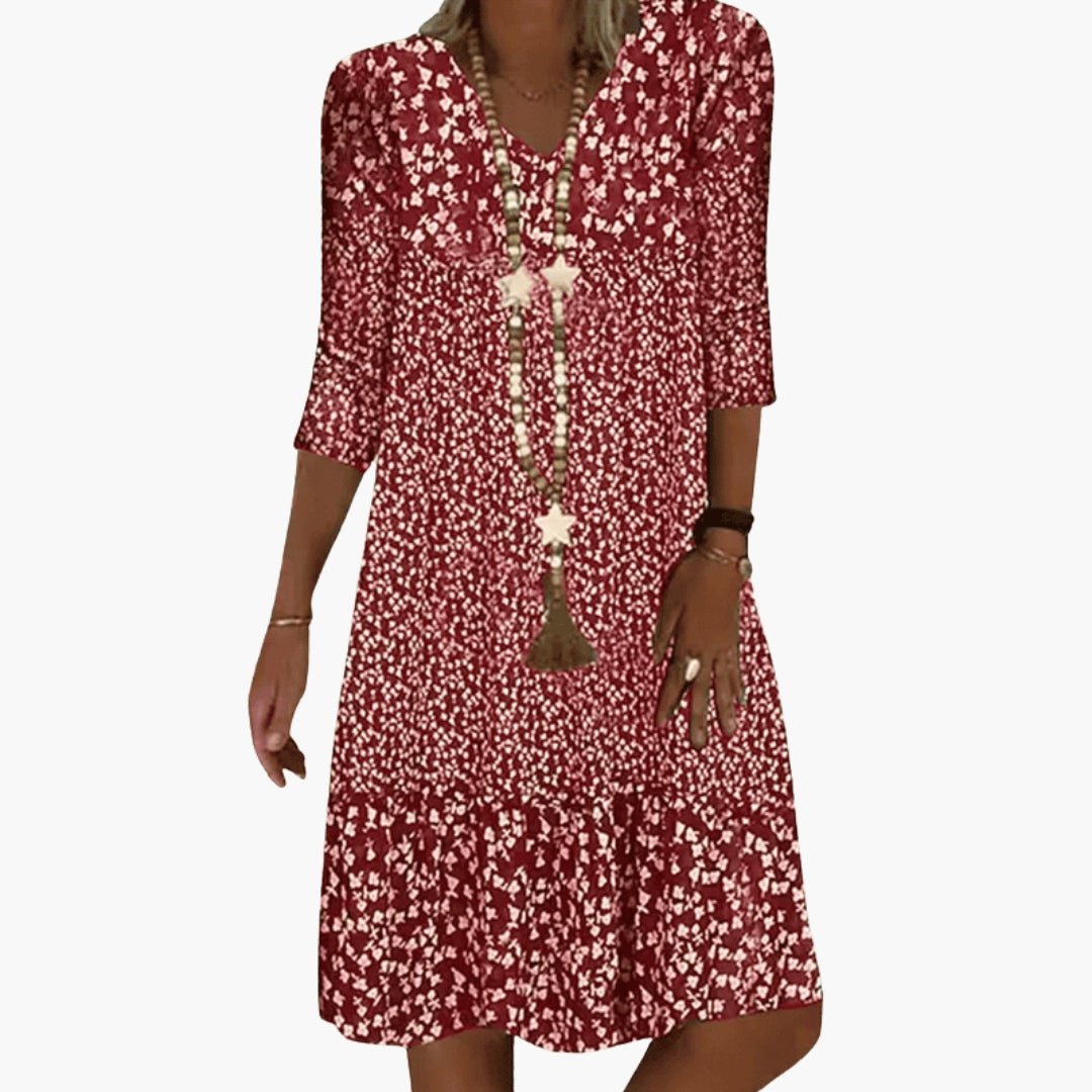 Cove - Women's Flowing Mini Dress with Ruffle Trim - photo 2